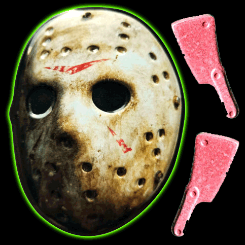 Friday The 13th Jason Mask Cleaver-Shaped Cherry Sours Tin