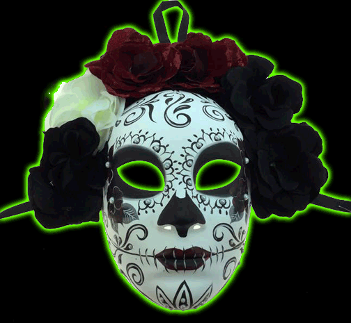 Female Day of Dead Full Face with flowers