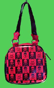 Red and Black Skull and Crossbones Purse