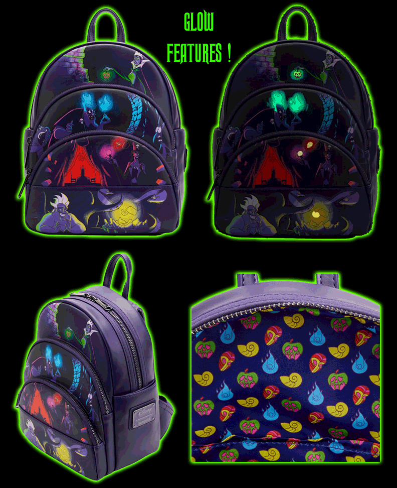 Backpack Disney Villains Glow-in-the-Dark from the Loungefly collection
