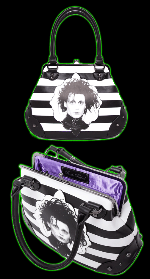 Edward Scissorhands Striped Kisslock Handbag