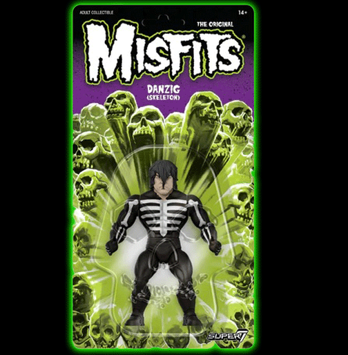 MISFITS DANZIG SKELETON SHIRT VINTAGE REACTION FIGURE WAVE 1