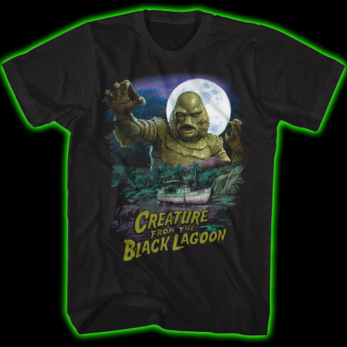 CREATURE FROM THE BLACK LAGOON AND BOAT T-SHIRT