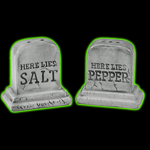 Here Lies Tombstone Salt & Pepper Shakers